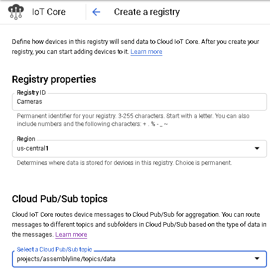 Figure 11.GCP Registry Creation
