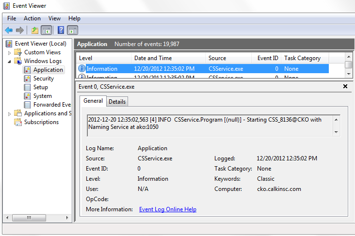 Figure 3. Windows Event Viewer