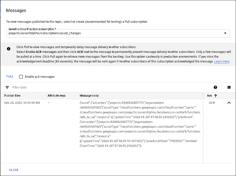 Figure 19. GCP Messages