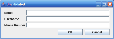 Simple Dialogue Without Validation