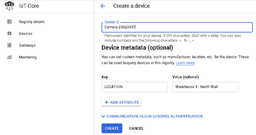Figure 21. GCP Metadata