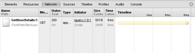 JQuery Ajax Asp Click A User Exceprt