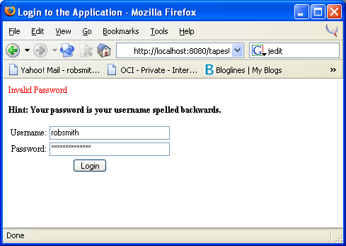 login-invalid password