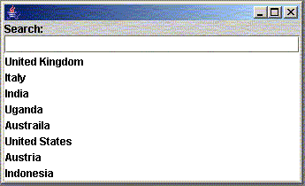 Figure 1. Searchable List Box