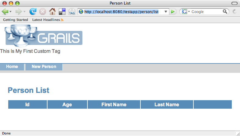 Grails myTestTag