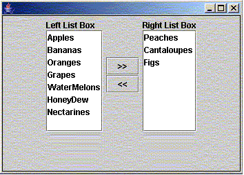 Figure 3. Two list Boxes With Inter-Transferable Items