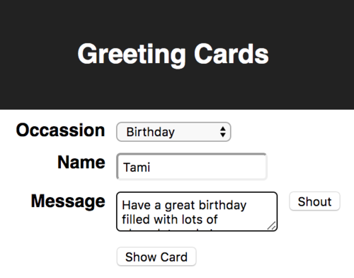 Example application form