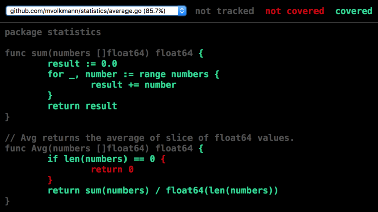 Go Test Coverage HTML