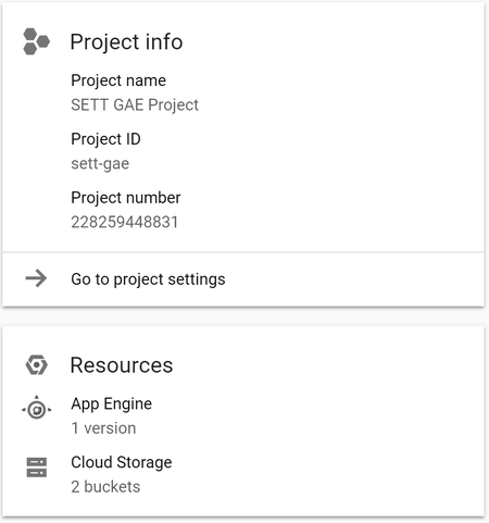 Project details in the GCP dashboard