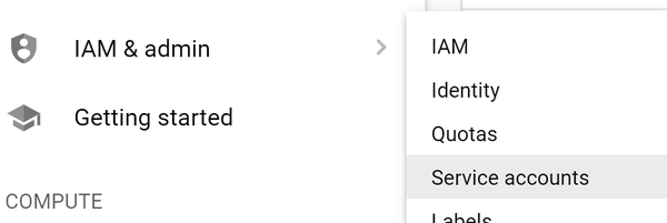 Creating a service account key